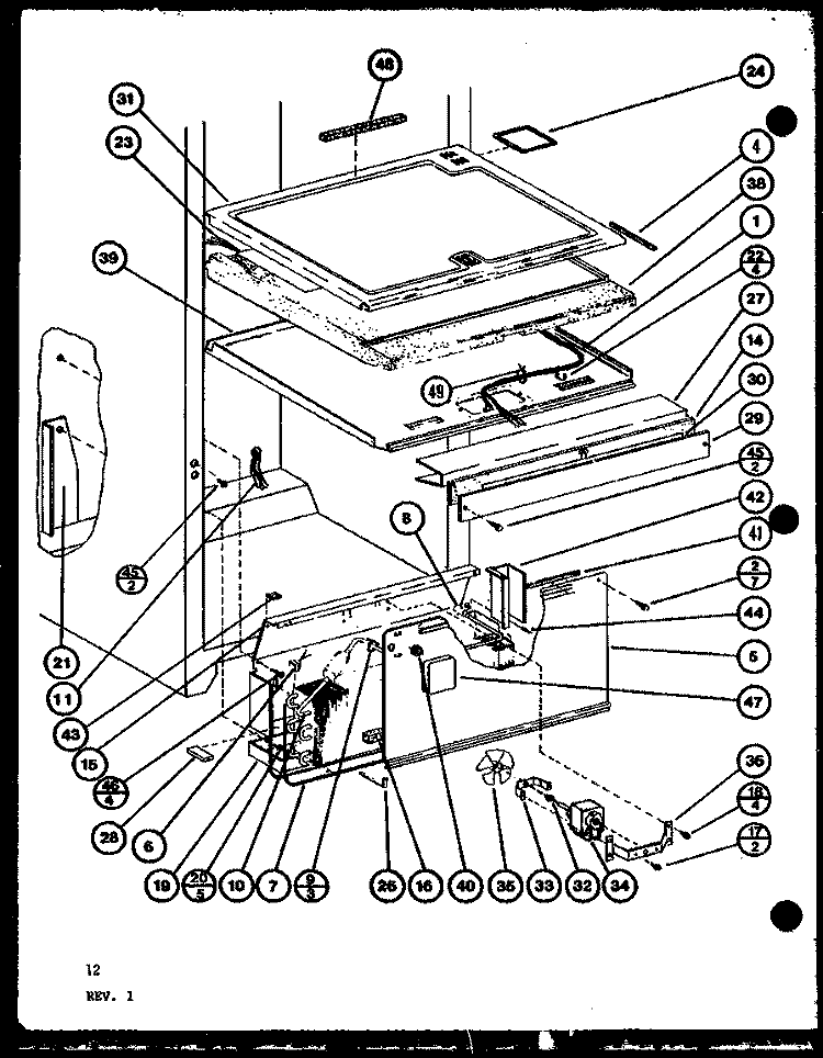 Page 5 Diagram and Parts List for BX20K P7812512W W Amana Refrigerator
