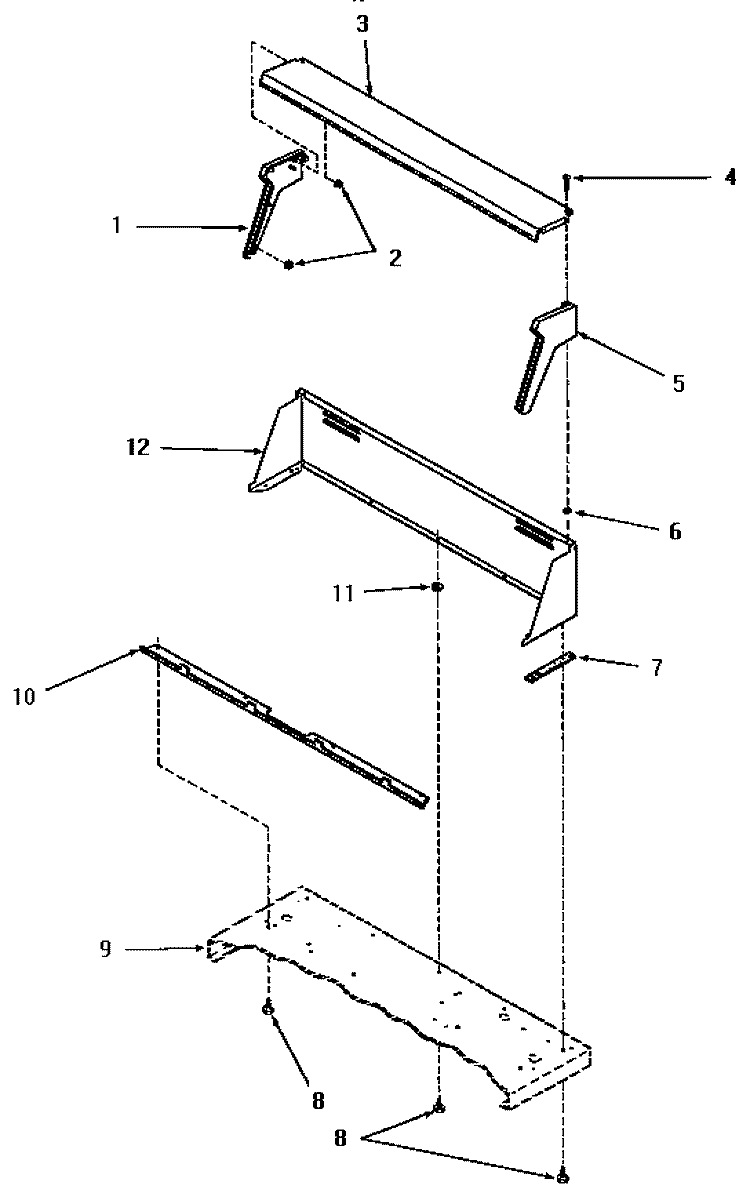 CONTROL HOOD Diagram and Parts List for FE9021  Speed Queen Dryer