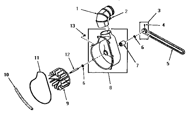 EXHAUST FAN Diagram and Parts List for FE9021  Speed Queen Dryer