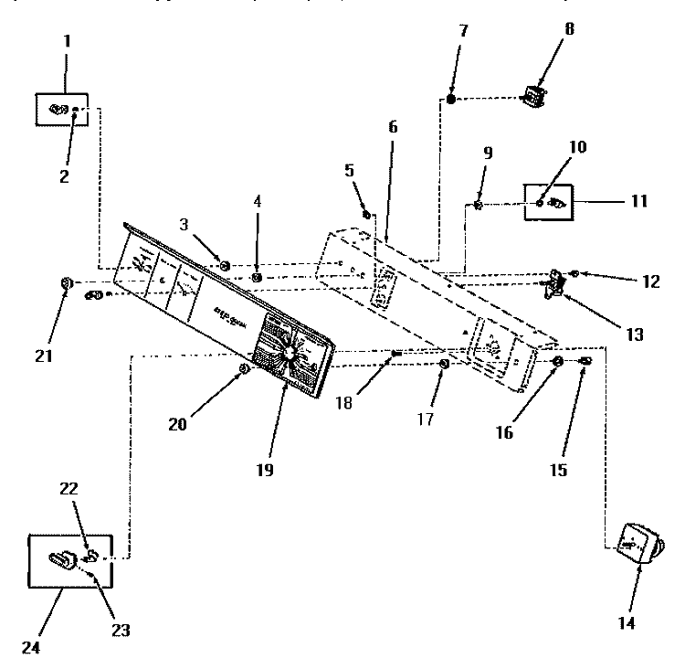 CONTROL PANEL AND CONTROLS Diagram and Parts List for FE9171  Speed Queen Dryer