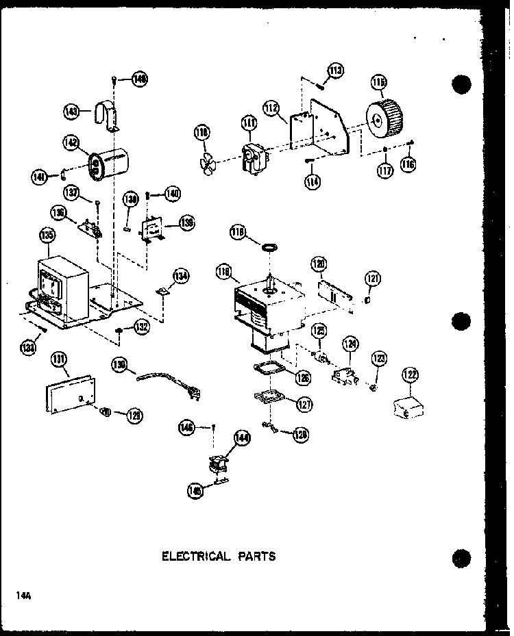 Electrical Parts Diagram and Parts List for R-2 P71306-2M Amana Microwave