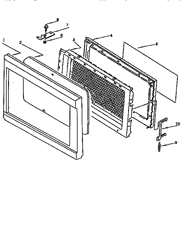 Door Diagram and Parts List for 56566480691  Kenmore Microwave