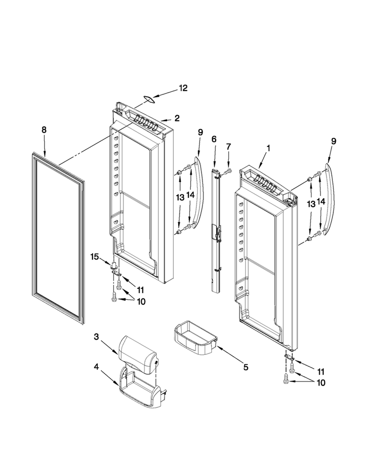 Refrigerator Door Parts Diagram and Parts List for MFF2258VEB4  Maytag Refrigerator