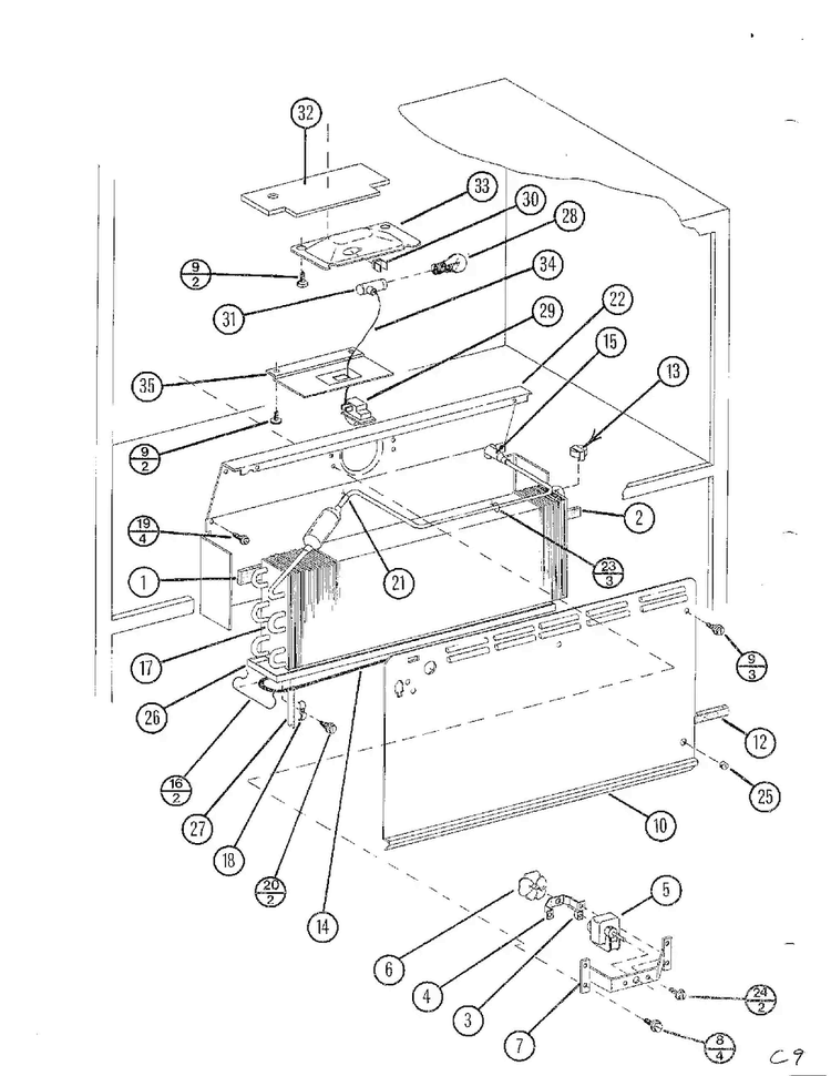 Top Mount Page 31 Diagram and Parts List for TC22N-P116205W  Amana Refrigerator