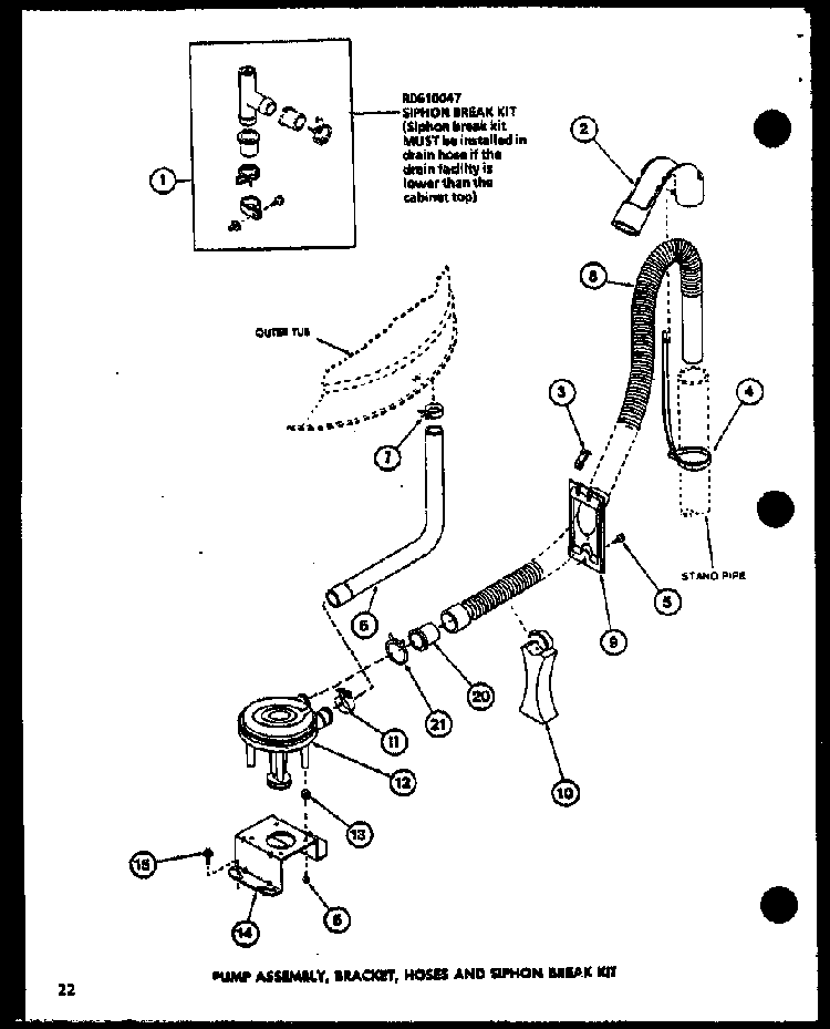Section 5 Diagram and Parts List for LW2603 P1110504W Amana Washer