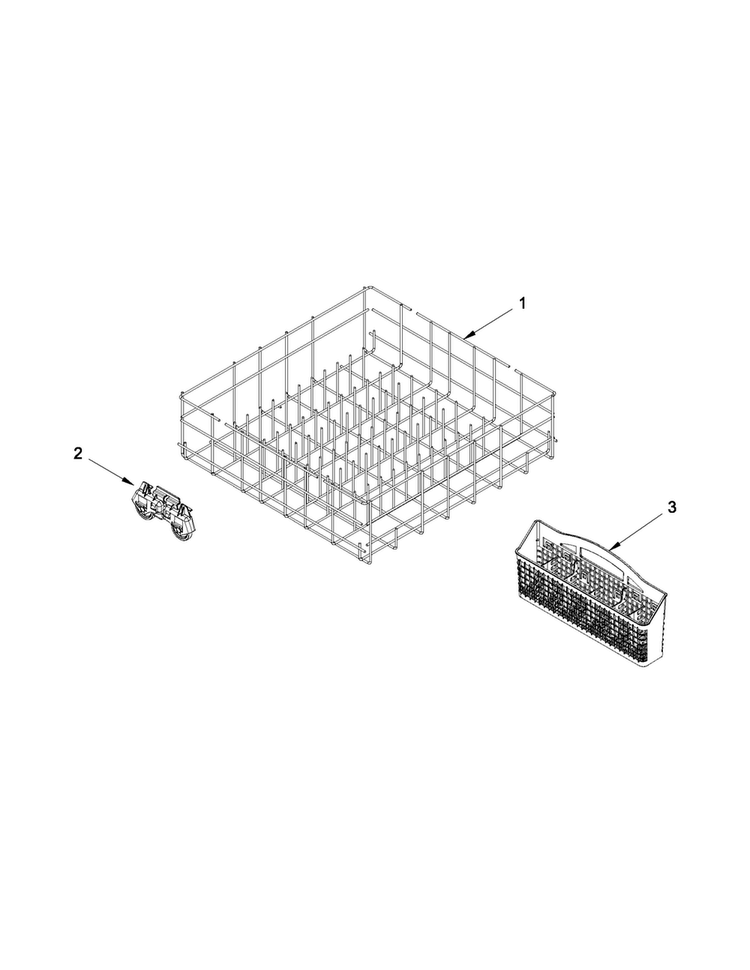 Lower Rack Parts Diagram and Parts List for MDBH949PAM2  Maytag Dishwasher