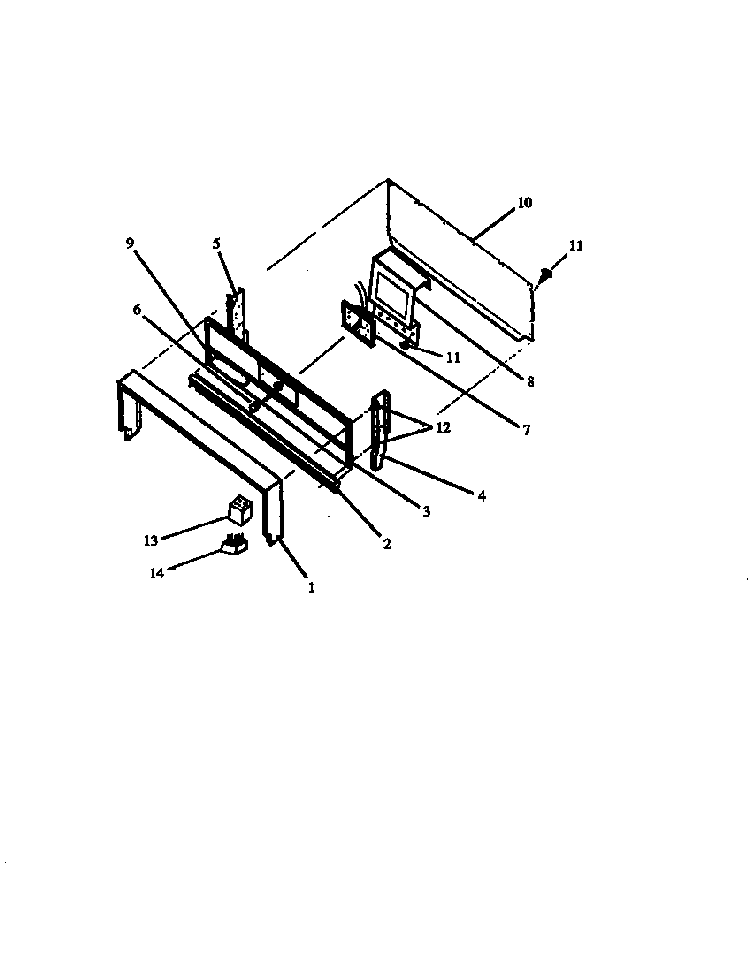 Backguard Assy Diagram and Parts List for SBC24FX0 P1142372NW Amana Range