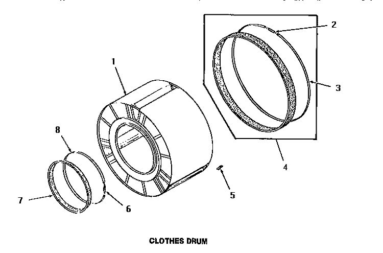 CLOTHES DRUM Diagram and Parts List for FE3130  Speed Queen Dryer