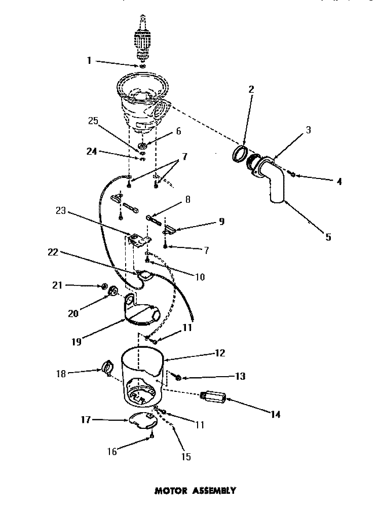 MOTOR ASSY Diagram and Parts List for DB2221N  Speed Queen Trash Compactor