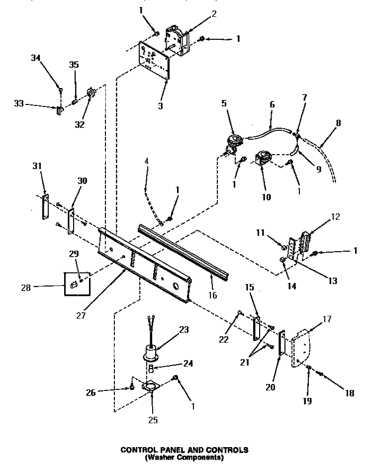 CONTROL PANEL & CONTROLS (WASHER) Diagram and Parts List for UE8230  Speed Queen Washer Dryer Combo