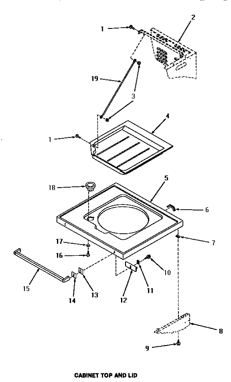 CABINET TOP & LID Diagram and Parts List for UE8230  Speed Queen Washer Dryer Combo