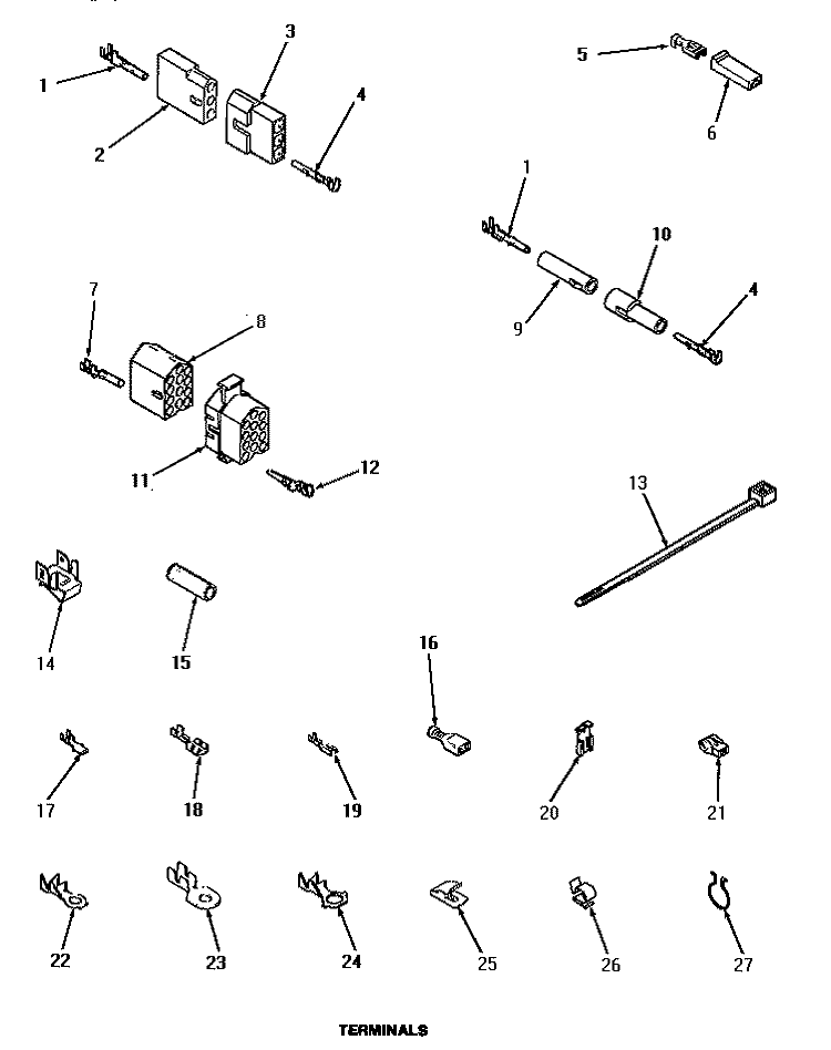 TERMINALS (DRYER) Diagram and Parts List for UE8230  Speed Queen Washer Dryer Combo