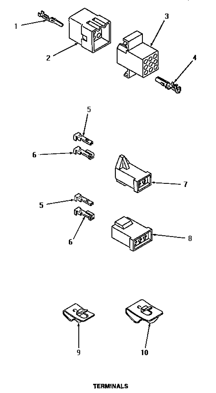 TERMINALS (GAS DRYER) Diagram and Parts List for UG8290  Speed Queen Washer Dryer Combo