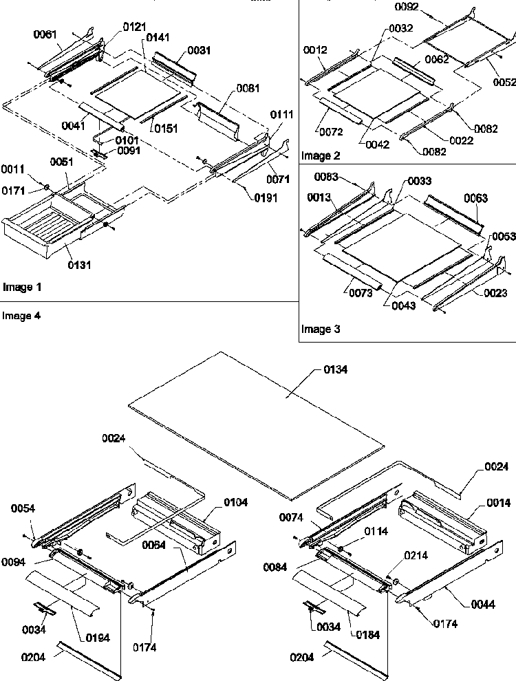 Shelving Assemblies Diagram and Parts List for TR18TE-P1303101WE  Amana Refrigerator