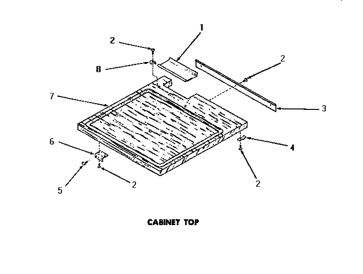 CABINET TOP Diagram and Parts List for DC5710  Speed Queen Dishwasher