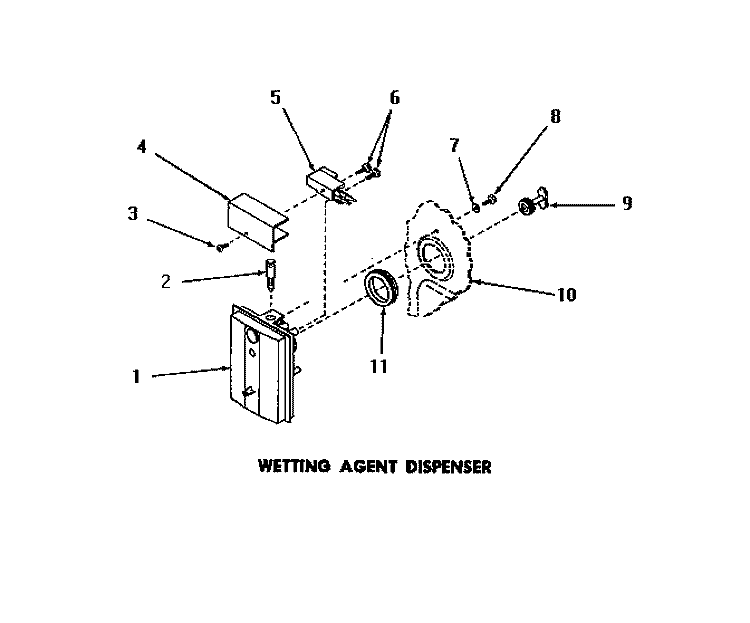 WETTING AGENT DISPENSER Diagram and Parts List for DC5700  Speed Queen Dishwasher