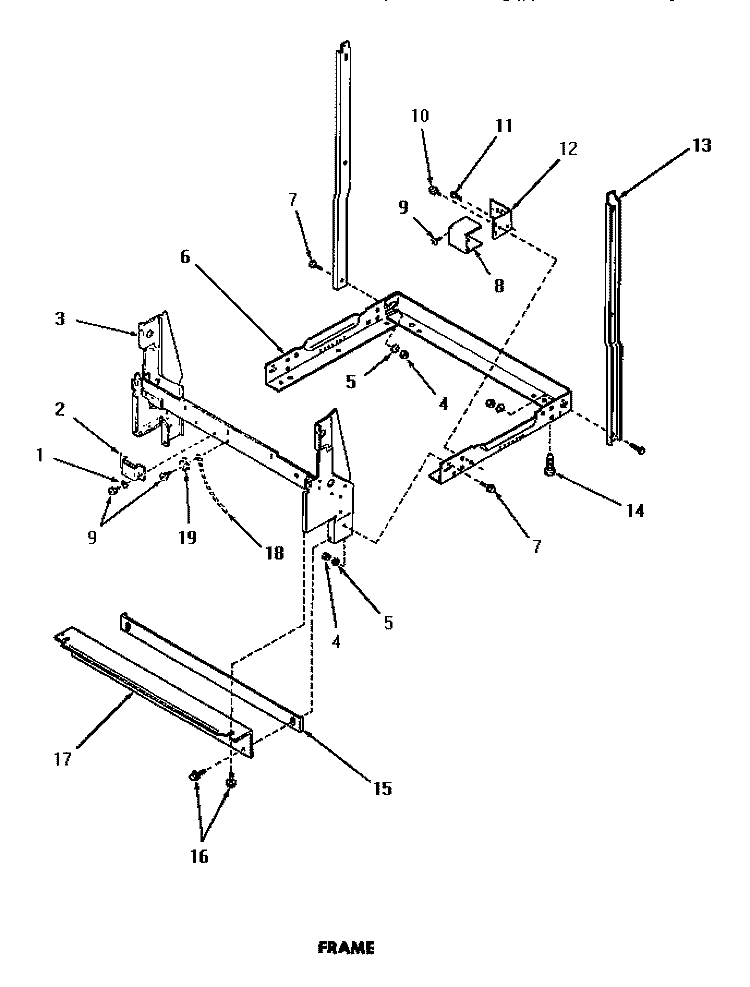 FRAME Diagram and Parts List for DC5700  Speed Queen Dishwasher