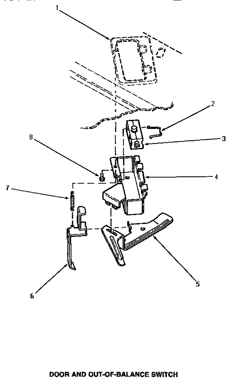 DOOR & OUT - OF - BALANCE SWITCH Diagram and Parts List for AA8431  Amana Washer