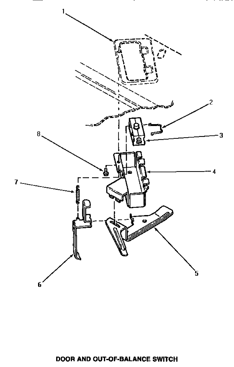 DOOR & OUT - OF - BALANCE SWITCH Diagram and Parts List for AA5421  Amana Washer