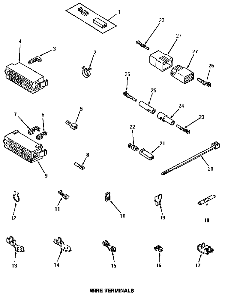 WIRE TERMINALS Diagram and Parts List for AA5421  Amana Washer