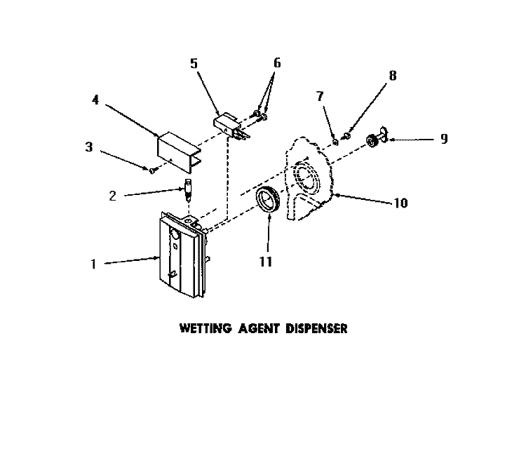 WETTING AGENT DISPENSER Diagram and Parts List for DL5700  Speed Queen Dishwasher