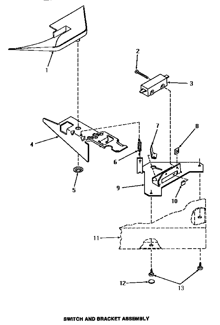 SWITCH & BRACKET ASSY Diagram and Parts List for HA3001  Amana Washer