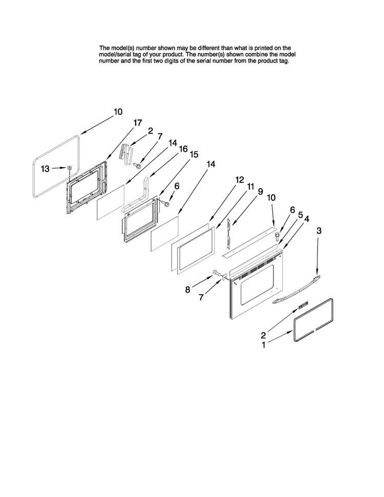 Lower Door Parts Diagram and Parts List for MGR6751BDS18  Maytag Range