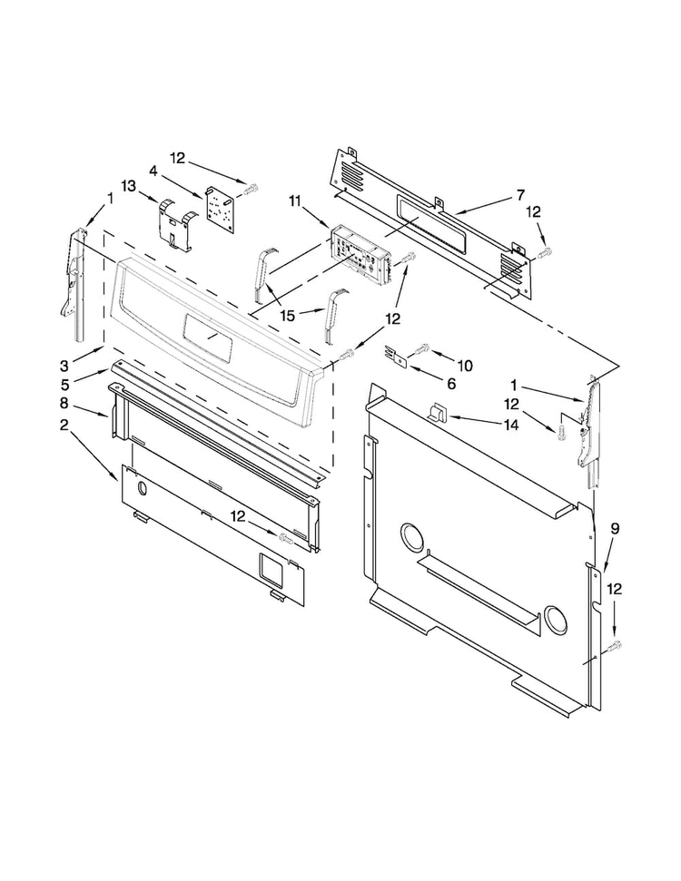 Control Panel Parts Diagram and Parts List for AGR5844VDS5  Amana Range