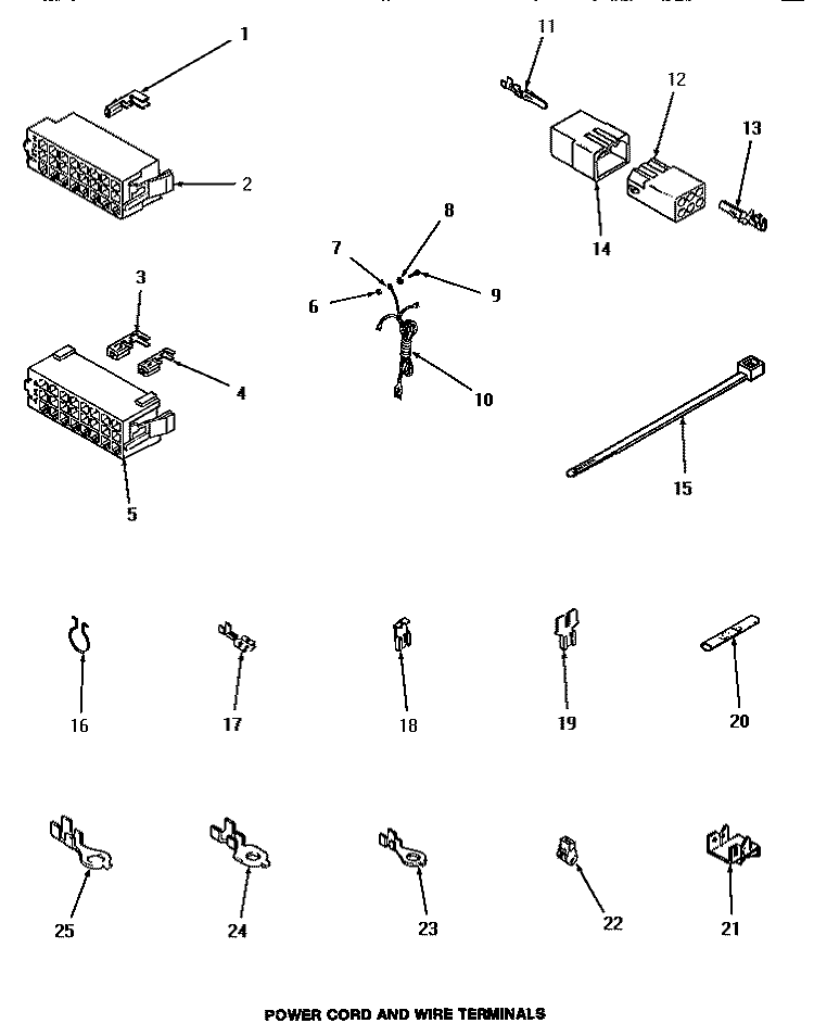 POWER CORD & WIRE TERMINALS Diagram and Parts List for HA4020  Amana Washer