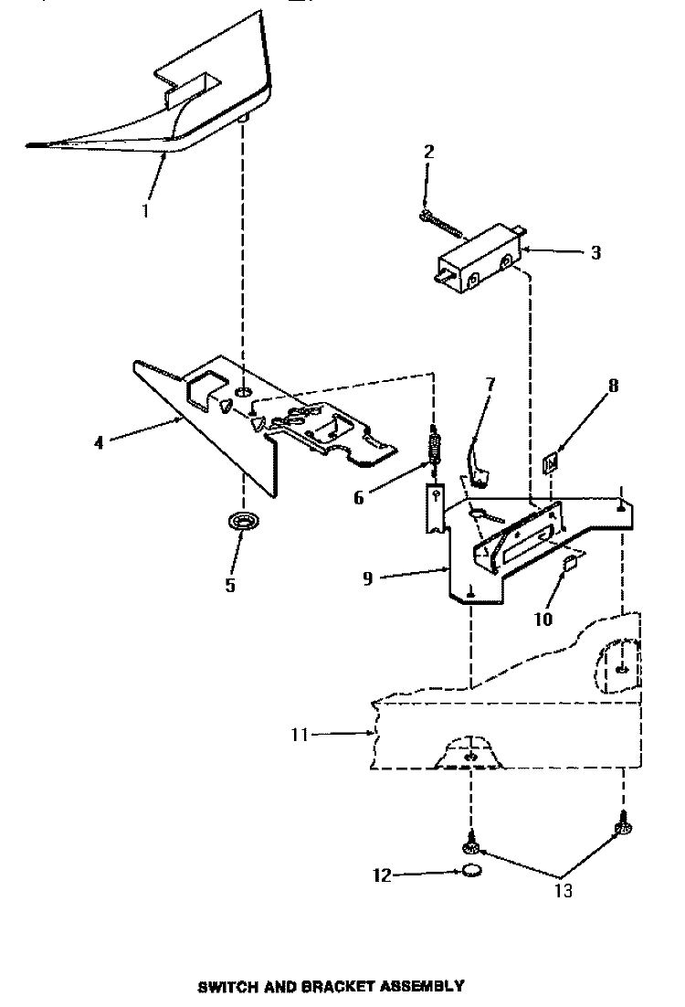 SWITCH & BRACKET ASSY Diagram and Parts List for HA2010  Amana Washer