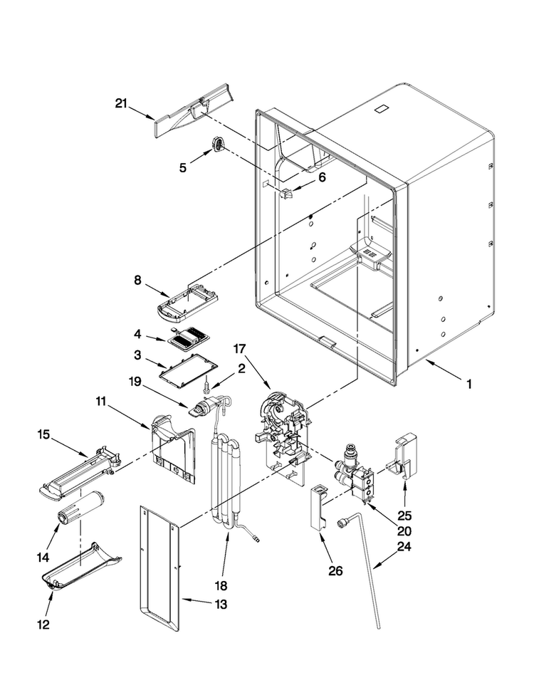 Refrigerator Liner Parts Diagram and Parts List for MFX2571XEW3  Maytag Refrigerator