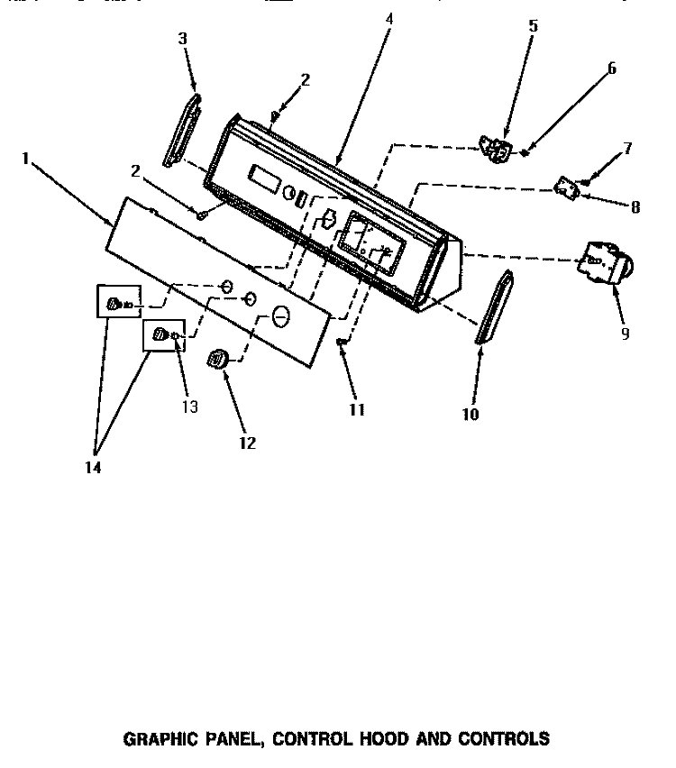 GRAPHIC PANEL, CONTROL HOOD & CONTROLS Diagram and Parts List for AG5119  Speed Queen Dryer