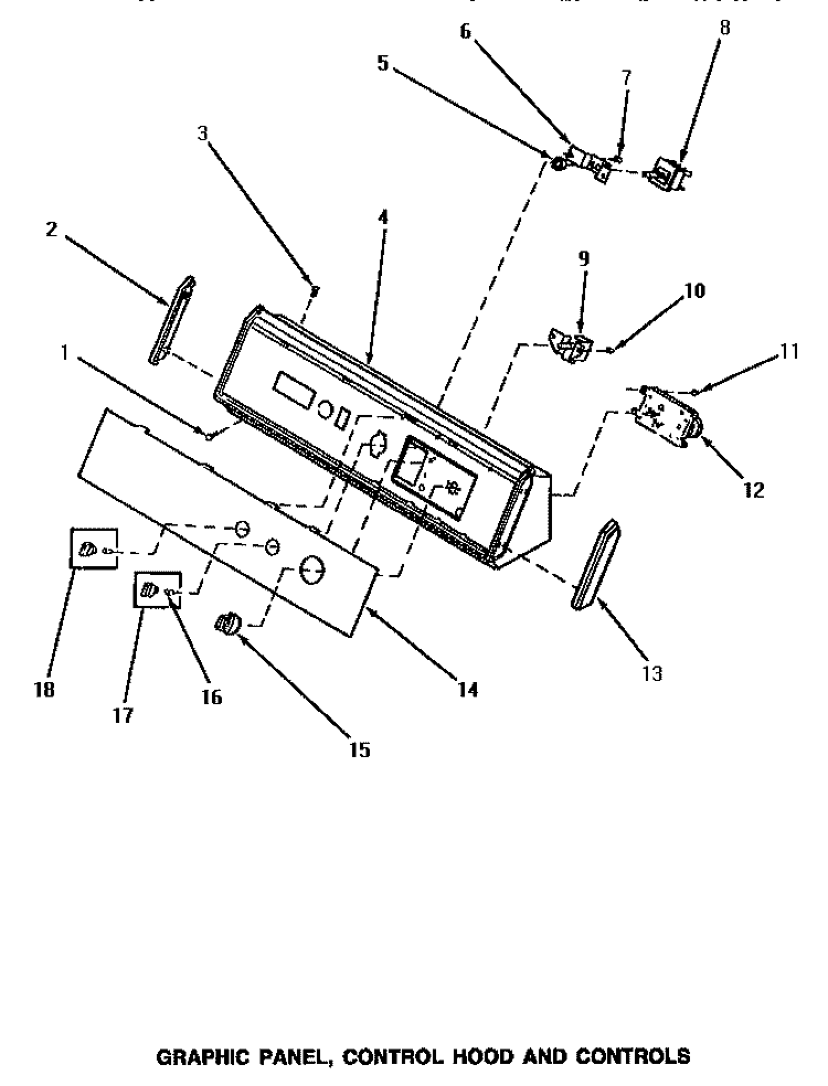 GRAPHIC PANEL, CONTROL HOOD & CONTROLS Diagram and Parts List for NG6319  Speed Queen Dryer