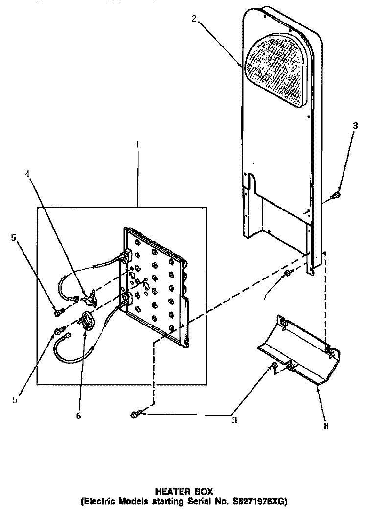 HEATER BOX (STARTING SN S6271976XG) Diagram and Parts List for NE6313  Speed Queen Dryer