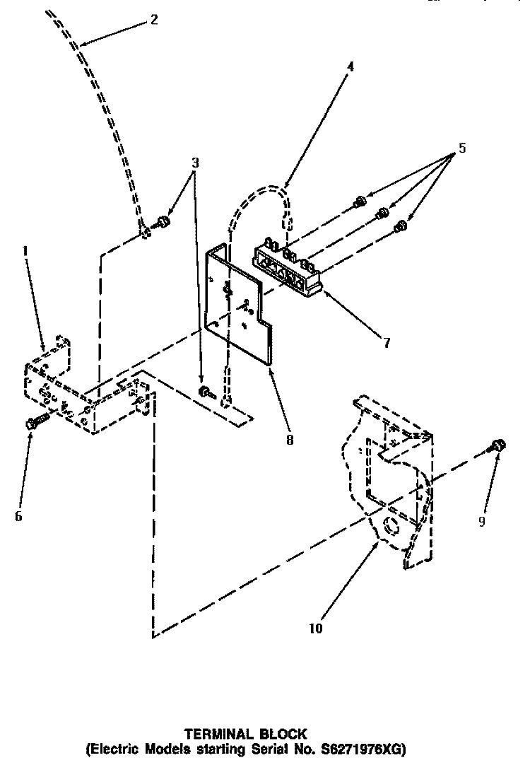 TERMINAL BLOCK (STARTING SN S6271976XG) Diagram and Parts List for NE6313  Speed Queen Dryer