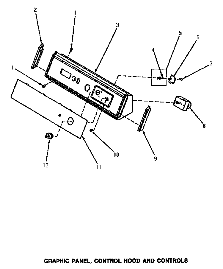 GRAPHIC PANEL, CONTROL HOOD & CONTROLS Diagram and Parts List for AG4119  Speed Queen Dryer