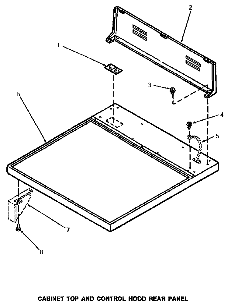 CABINET TOP & CONTROL HOOD REAR PANEL Diagram and Parts List for AE3213  Speed Queen Dryer