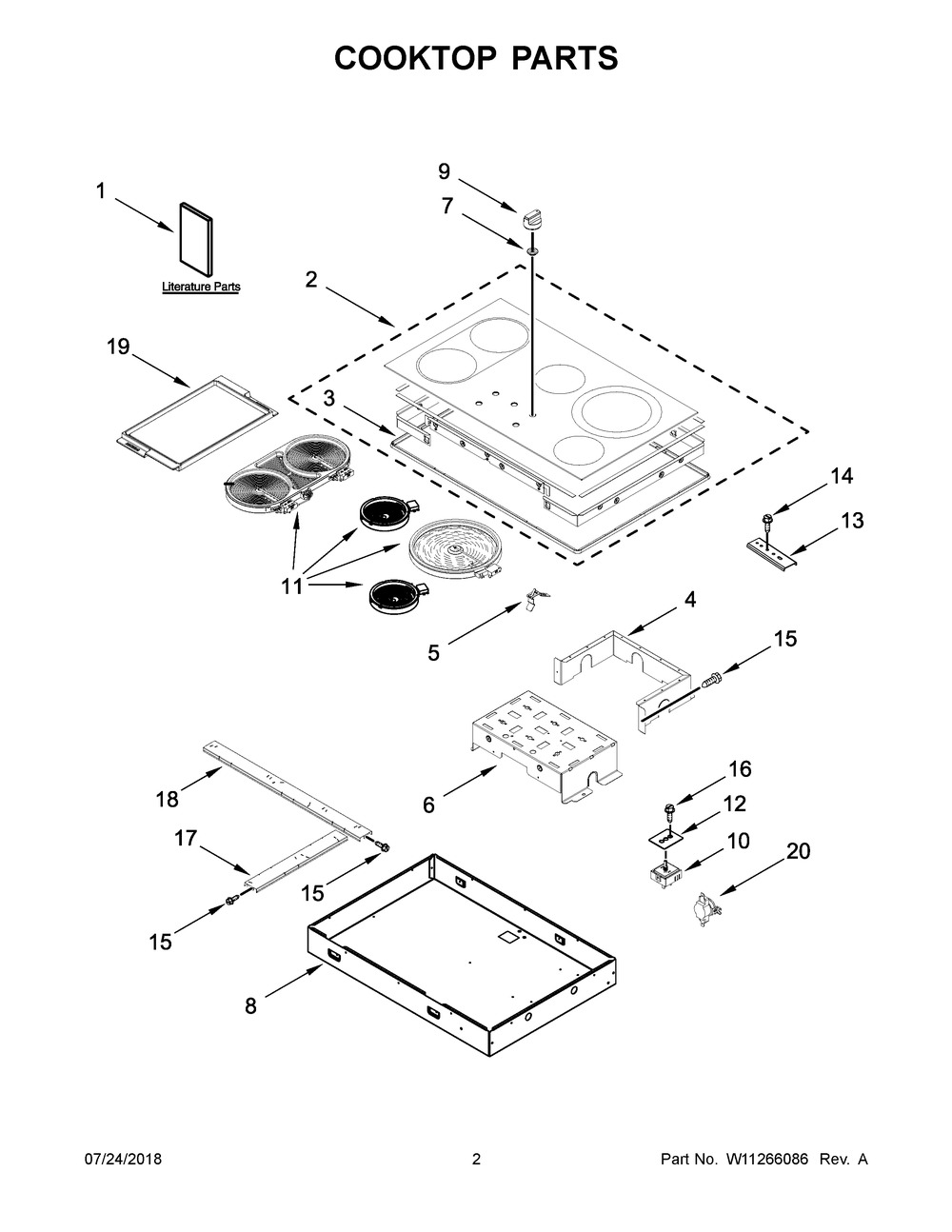 Cooktop Parts Diagram and Parts List for MEC8836HS00  Maytag Cooktop
