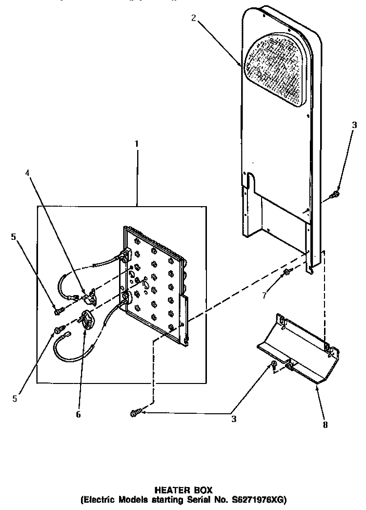 HEATER BOX (STARTING SN S6271976XG) Diagram and Parts List for AE3213  Speed Queen Dryer