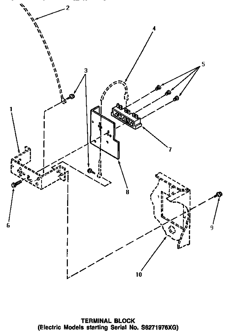 TERMINAL BLOCK (STARTING SN S6271976XG) Diagram and Parts List for AE3213  Speed Queen Dryer