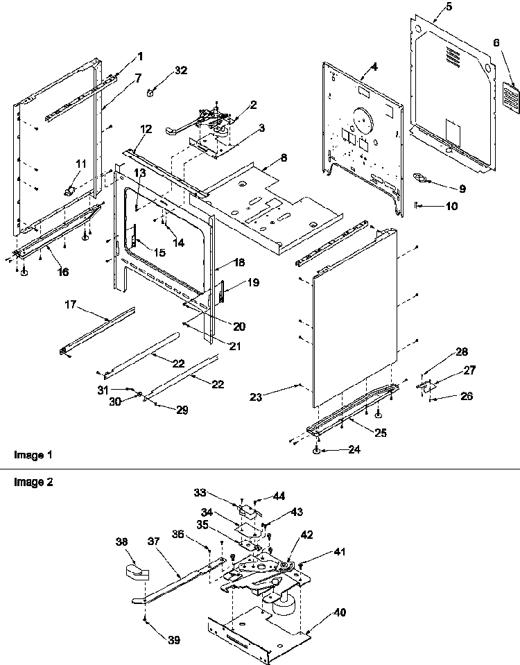 Cabinet Diagram and Parts List for ART6110E-P1143449NE  Amana Range