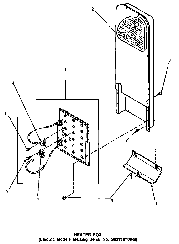 HEATER BOX (STARTING SN S6271976XG) Diagram and Parts List for NE7313  Speed Queen Dryer