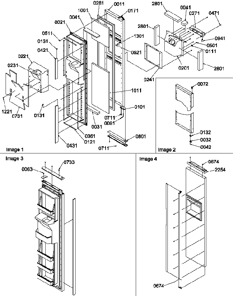 Freezer Door Diagram and Parts List for SBDT520SW-P1185103WW  Amana Refrigerator