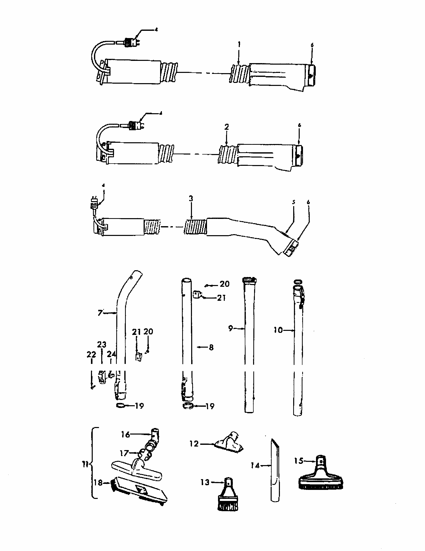 Cord Repair Kit/attachments Diagram and Parts List for S3269-070  Hoover Canister Vacuum