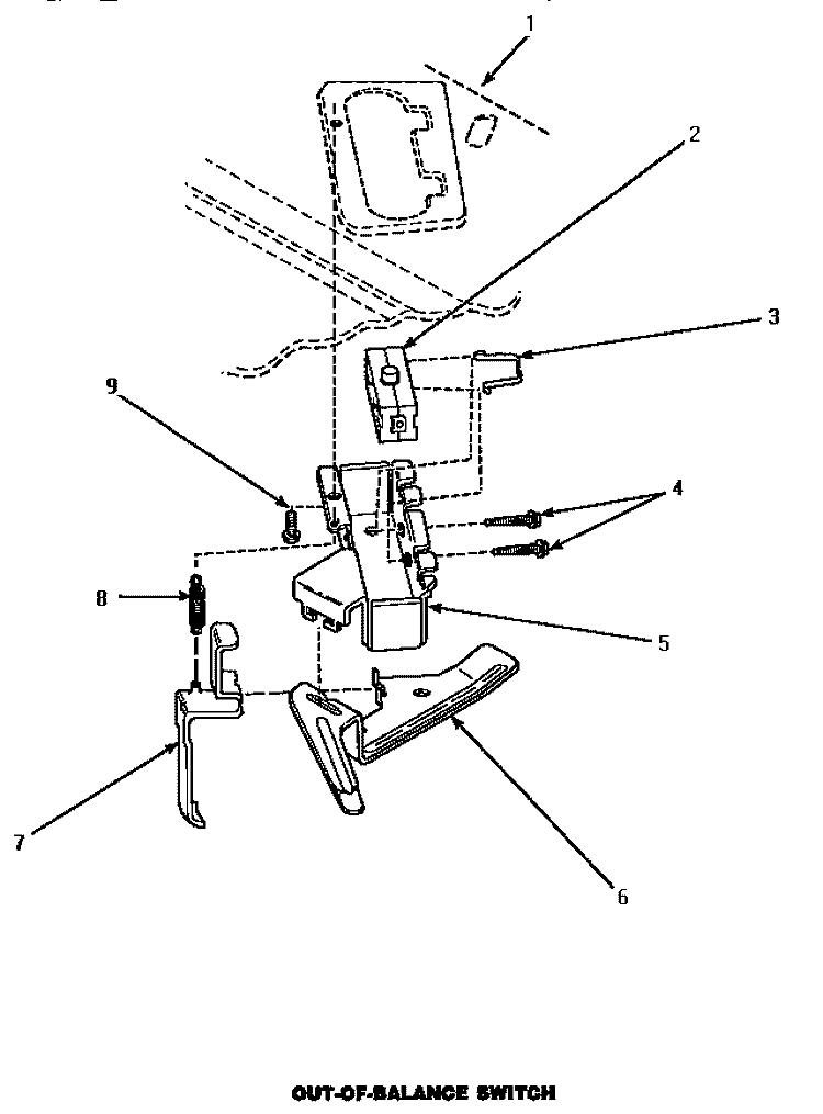 OUT - OF - BALANCE SWITCH Diagram and Parts List for AWM373W  Amana Washer