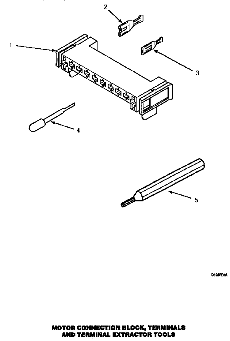 MTR CONN BLOCK / TERM & EXTRACTOR TOOL Diagram and Parts List for AGM199  Speed Queen Dryer