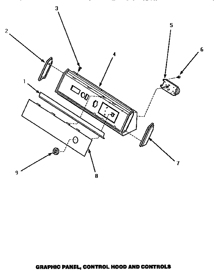 GRAPHIC PANEL, CONTROL HOOD & CONTROLS Diagram and Parts List for AEM427W  Speed Queen Dryer