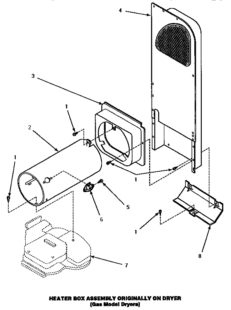 HEATER BOX ASSY (ORIGINAL) Diagram and Parts List for AGM399  Speed Queen Dryer