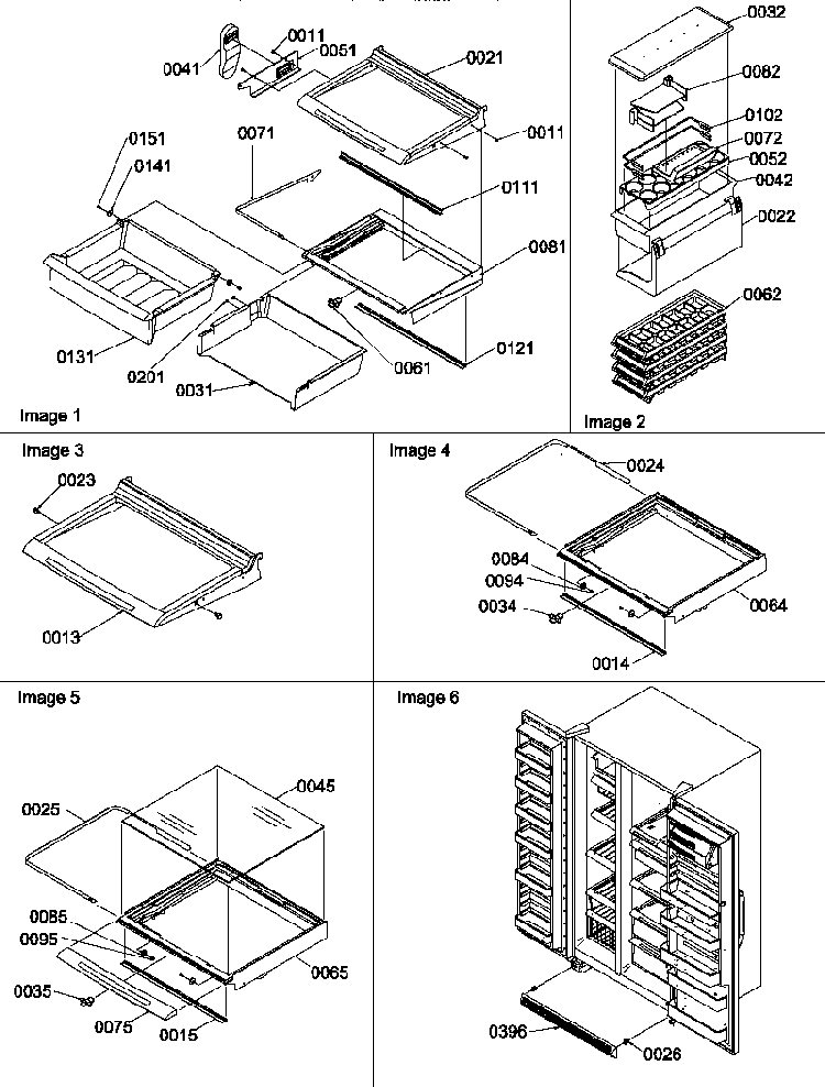 Deli, Shelves, Crisper Assemblies & Accessories Diagram and Parts List for SS25TE-P1194003WE  Amana Refrigerator