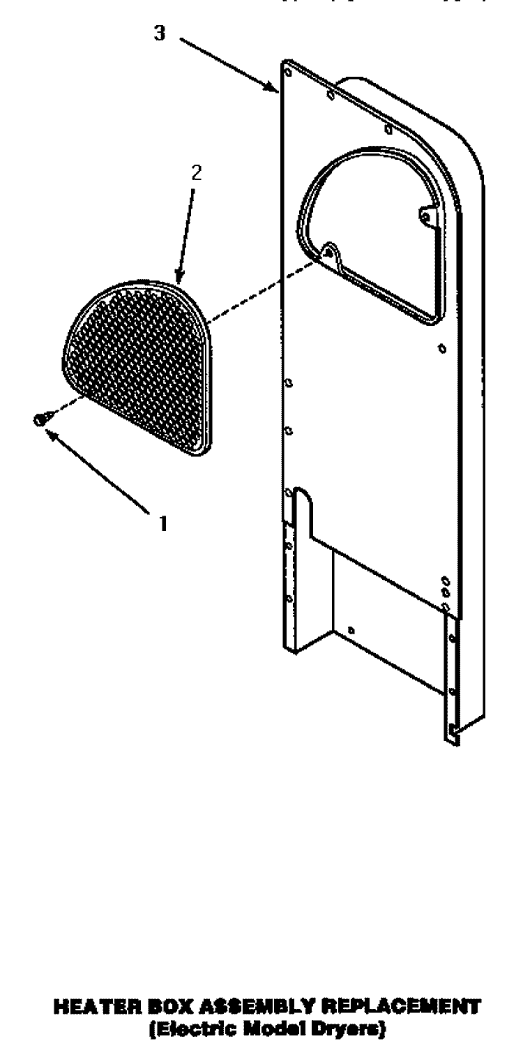 HEATER BOX ASSY (REPLACEMENT) Diagram and Parts List for AEM677W  Speed Queen Dryer